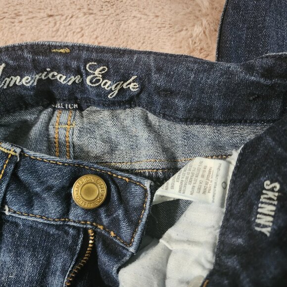 American Eagle Distressed Patchwork Skinny Jeans - Women's Sizeโ 0 Regular - Picture 3 of 3